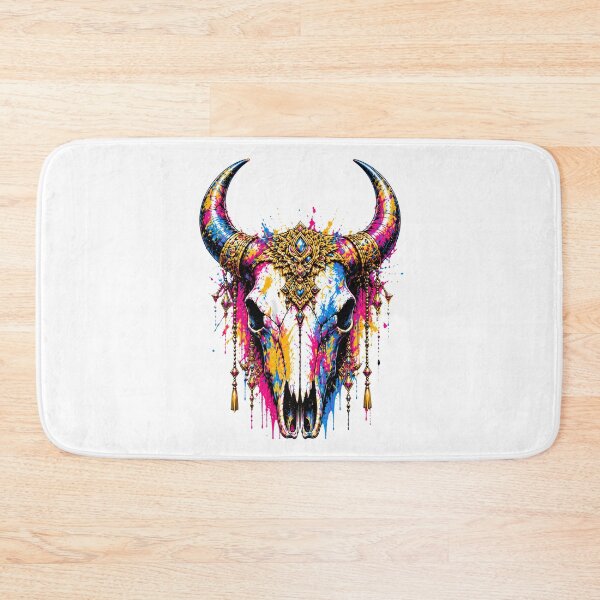 Item preview, Sacred Buffalo Skull – Neon Tribal Spirit designed and sold by filou designs.