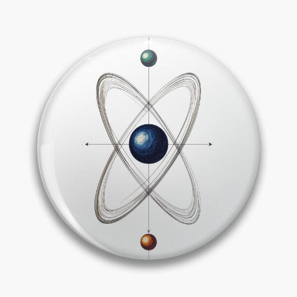 Item preview, Atom science art minimalist physics chemistry vintage scientific illustration design designed and sold by icemanphotos.