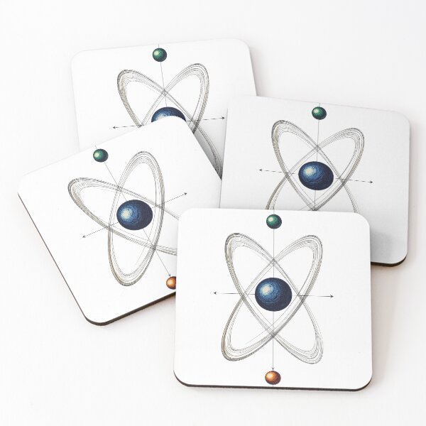 Item preview, Atom science art minimalist physics chemistry vintage scientific illustration design designed and sold by icemanphotos.
