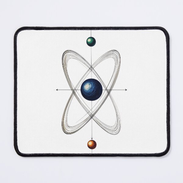 Item preview, Atom science art minimalist physics chemistry vintage scientific illustration design designed and sold by icemanphotos.