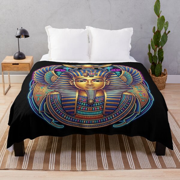 Item preview, Neon Pharaoh with Wings of Ra | Futuristic Ancient Egypt Art designed and sold by Queen Cleopatra.