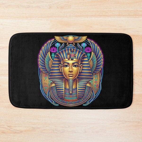 Item preview, Neon Pharaoh with Wings of Ra | Futuristic Ancient Egypt Art designed and sold by Queen Cleopatra.
