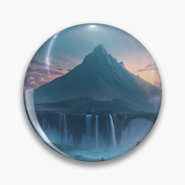 Item preview, Floating Halo Mountains Fantasy Landscape designed and sold by Luminous Wilds.