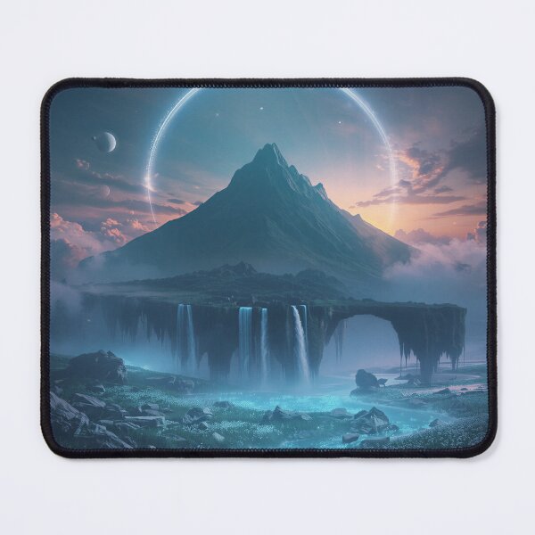 Item preview, Floating Halo Mountains Fantasy Landscape designed and sold by Luminous Wilds.