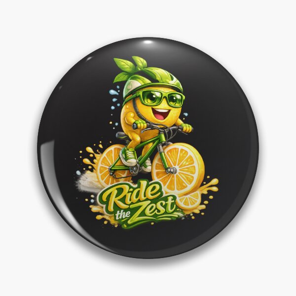 Item preview, Ride the Zest – Lemon Riding a Bicycle with Lemon Slice Wheels designed and sold by Les-Ink-Studio.