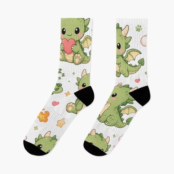 Item preview, Cute Dragon Pattern – Kawaii Baby Dragon Seamless Design designed and sold by Seculinator.
