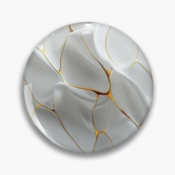 Item preview, Luxury White 3D Waves and Kintsugi Gold Cracks Abstract Pattern designed and sold by LYAN-STORE.