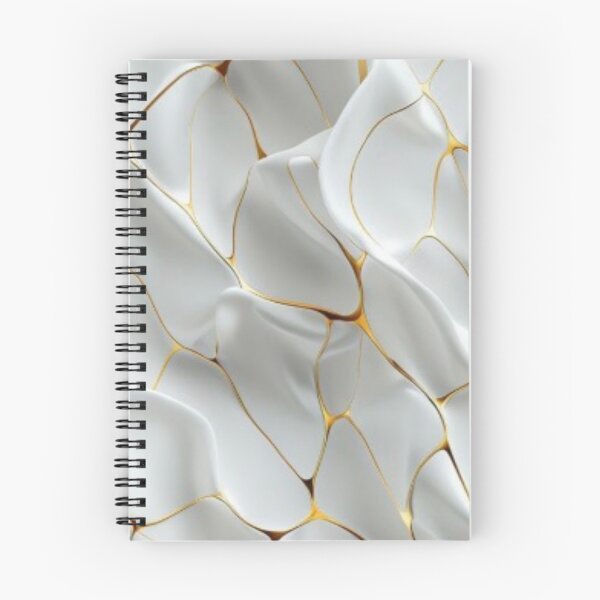 Item preview, Luxury White 3D Waves and Kintsugi Gold Cracks Abstract Pattern designed and sold by LYAN-STORE.