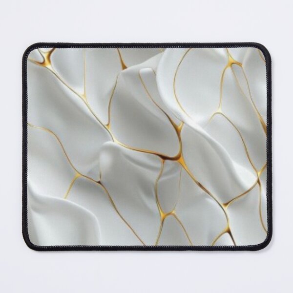 Item preview, Luxury White 3D Waves and Kintsugi Gold Cracks Abstract Pattern designed and sold by LYAN-STORE.