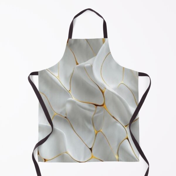 Item preview, Luxury White 3D Waves and Kintsugi Gold Cracks Abstract Pattern designed and sold by LYAN-STORE.