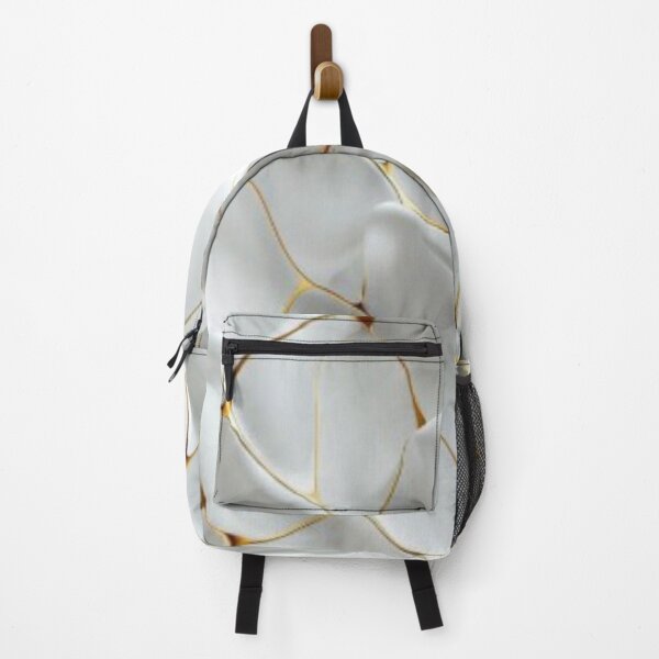 Item preview, Luxury White 3D Waves and Kintsugi Gold Cracks Abstract Pattern designed and sold by LYAN-STORE.