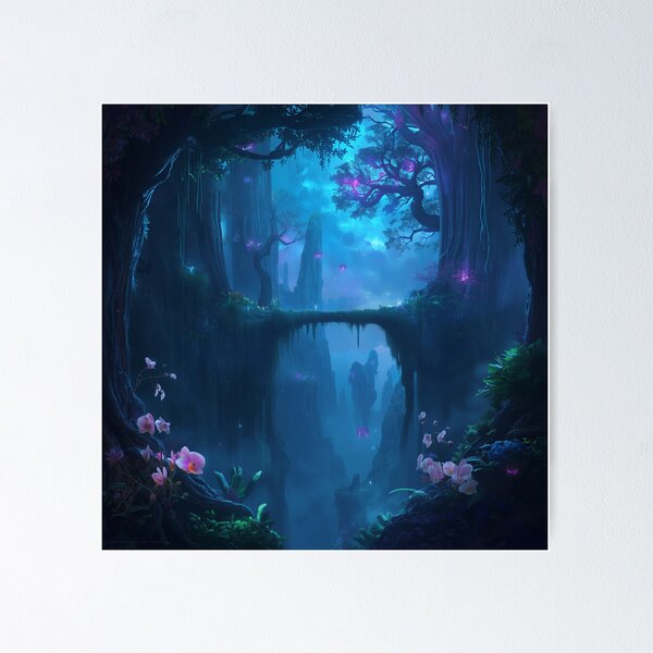 Item preview, Sapphire Canopy Fantasy Sci-Fi Landscape designed and sold by Luminous Wilds.
