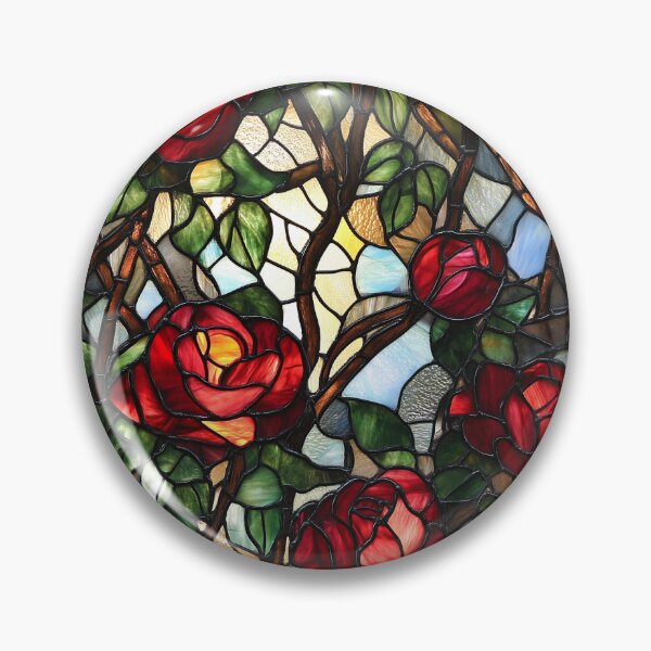 Item preview, Red Rosebud Airy Branches Stained Glass Photo Texture designed and sold by DigitaICraft.