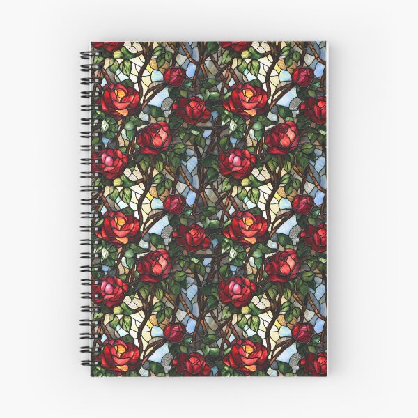 Item preview, Red Rosebud Airy Branches Stained Glass Photo Texture designed and sold by DigitaICraft.