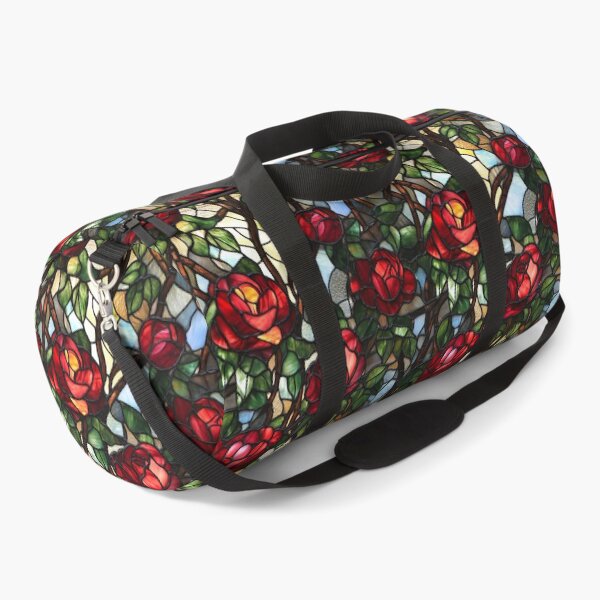 Item preview, Red Rosebud Airy Branches Stained Glass Photo Texture designed and sold by DigitaICraft.