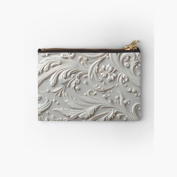 Item preview, Luxury White Baroque Stucco Relief Floral Pattern designed and sold by LYAN-STORE.