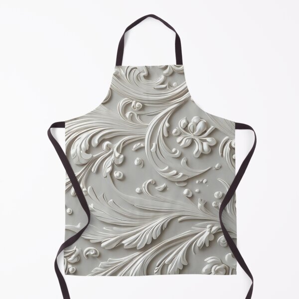 Item preview, Luxury White Baroque Stucco Relief Floral Pattern designed and sold by LYAN-STORE.