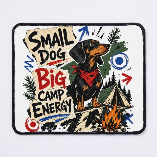 Item preview, Small Dog Big Camp Energy Dachshund Shirt designed and sold by moxivra.