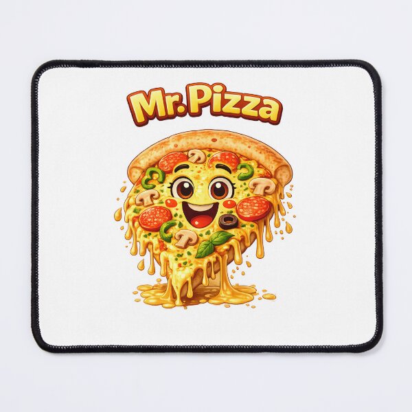 Item preview, Smiling Cheesy Pizza Slice Character with Toppings designed and sold by Les-Ink-Studio.