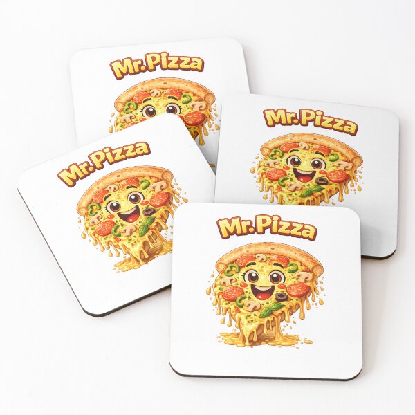 Item preview, Smiling Cheesy Pizza Slice Character with Toppings  designed and sold by Les-Ink-Studio.