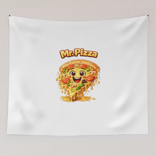 Item preview, Smiling Cheesy Pizza Slice Character with Toppings  designed and sold by Les-Ink-Studio.