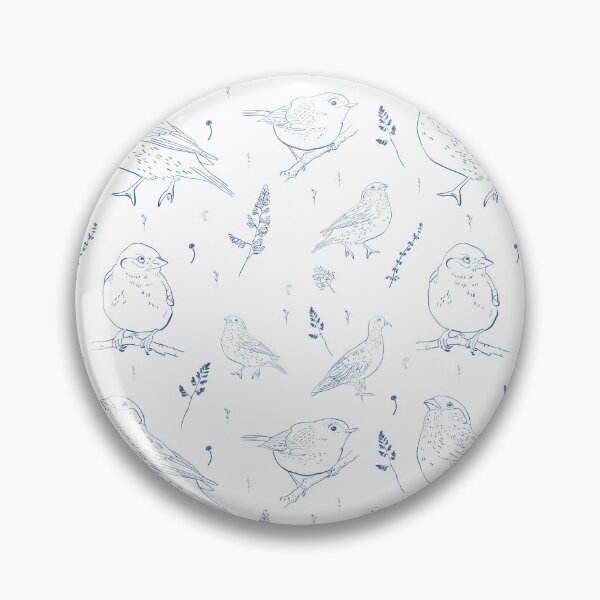 Item preview, Vintage Blue Toile Forest Birds and Botanical Pattern designed and sold by LYAN-STORE.