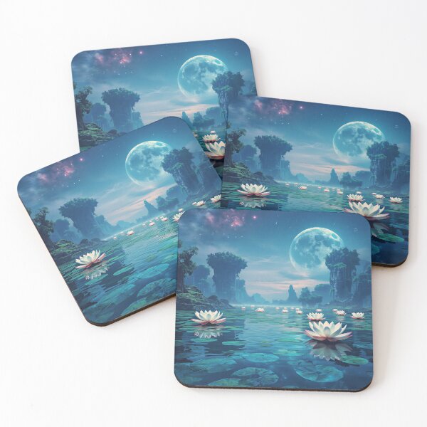 Item preview, Celestial Lotus Sea Fantasy Landscape designed and sold by Luminous Wilds.