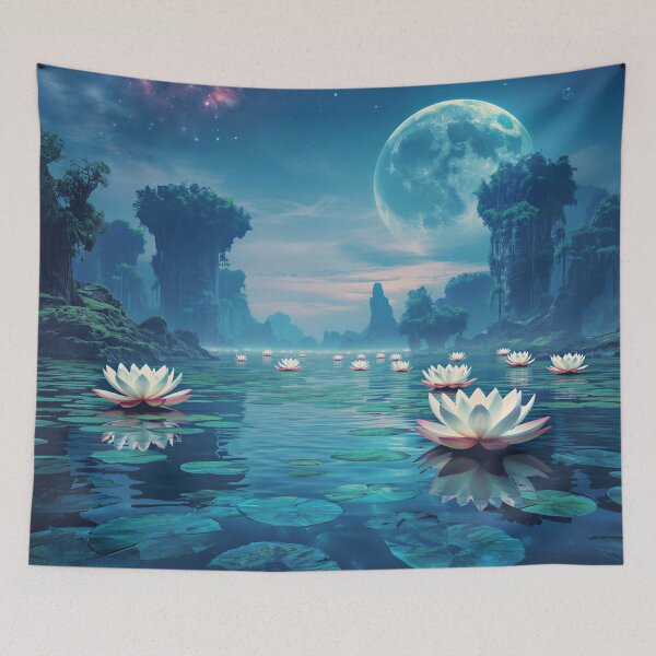 Item preview, Celestial Lotus Sea Fantasy Landscape designed and sold by Luminous Wilds.