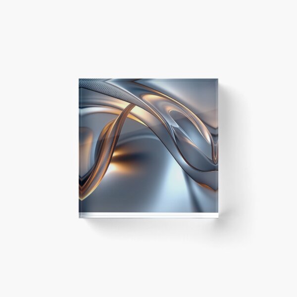 Item preview, Liquid Metal Chrome Waves with Molten Gold Glow designed and sold by LYAN-STORE.