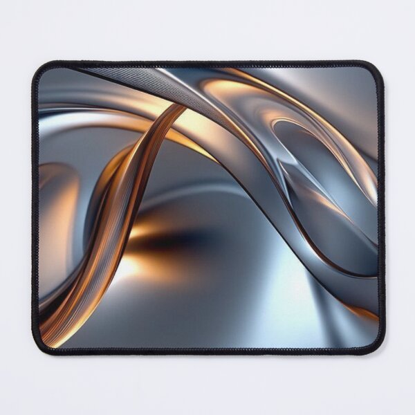 Item preview, Liquid Metal Chrome Waves with Molten Gold Glow designed and sold by LYAN-STORE.