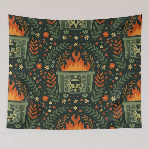 Item preview, Scandinavian Folk Art, Dumpster Fire designed and sold by xiao xuans.