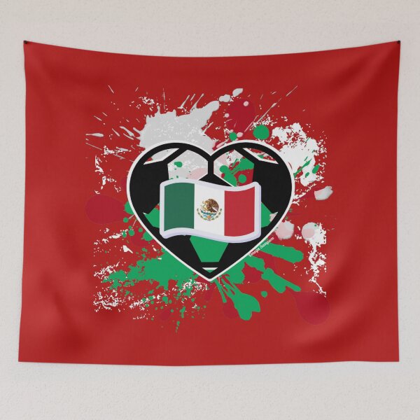 Item preview, Mexican Flag Soccer Heart designed and sold by artbyomega.