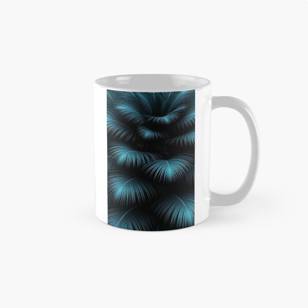Item preview, Dark Teal Neon Palm Leaves - Tropical Midnight Botanical Pattern designed and sold by LYAN-STORE.