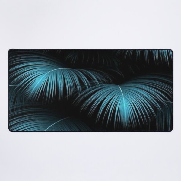 Item preview, Dark Teal Neon Palm Leaves - Tropical Midnight Botanical Pattern designed and sold by LYAN-STORE.