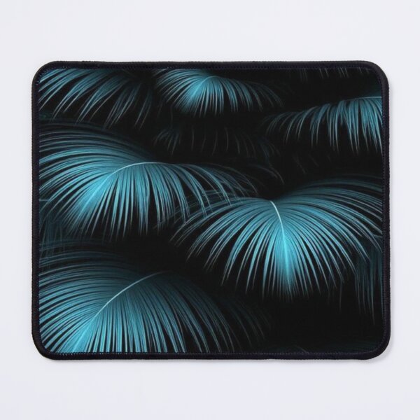 Item preview, Dark Teal Neon Palm Leaves - Tropical Midnight Botanical Pattern designed and sold by LYAN-STORE.
