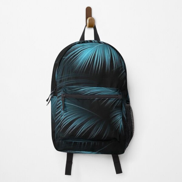 Item preview, Dark Teal Neon Palm Leaves - Tropical Midnight Botanical Pattern designed and sold by LYAN-STORE.