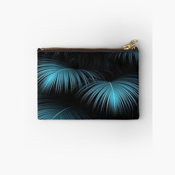 Item preview, Dark Teal Neon Palm Leaves - Tropical Midnight Botanical Pattern designed and sold by LYAN-STORE.