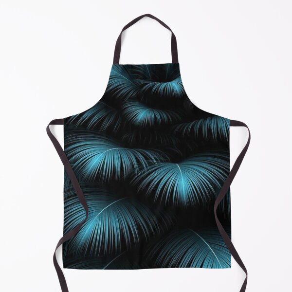 Item preview, Dark Teal Neon Palm Leaves - Tropical Midnight Botanical Pattern designed and sold by LYAN-STORE.