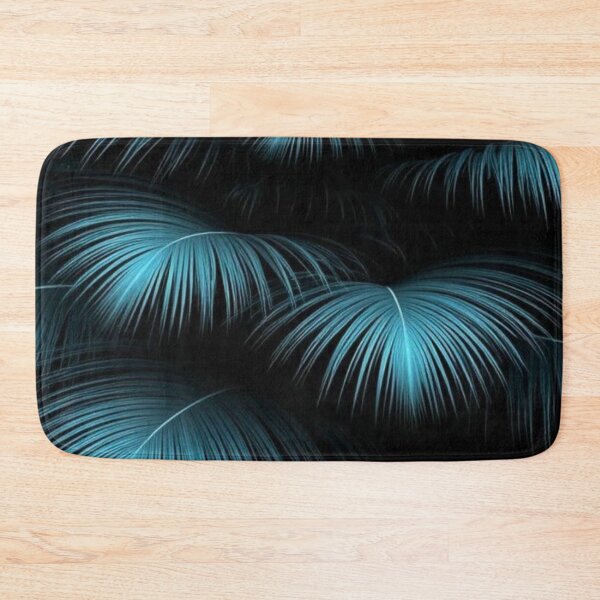 Item preview, Dark Teal Neon Palm Leaves - Tropical Midnight Botanical Pattern designed and sold by LYAN-STORE.