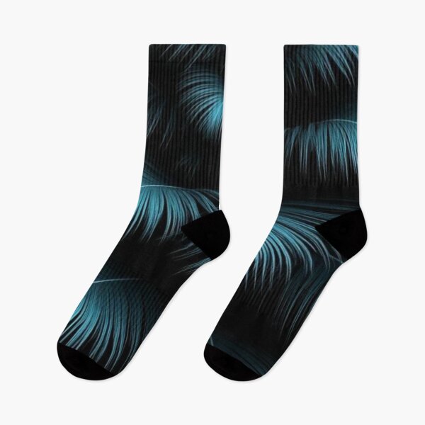 Item preview, Dark Teal Neon Palm Leaves - Tropical Midnight Botanical Pattern designed and sold by LYAN-STORE.