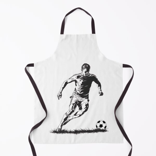 Item preview, Soccer Player Silhouette Dribbling Ball Black and White Sports Design designed and sold by Kavya Art.