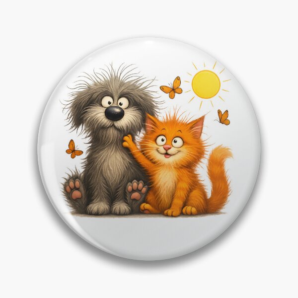 Item preview, Big Fluffy Cat and Small Scruffy Dog Under the Sun designed and sold by Les-Ink-Studio.