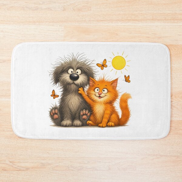 Item preview, Big Fluffy Cat and Small Scruffy Dog Under the Sun designed and sold by Les-Ink-Studio.