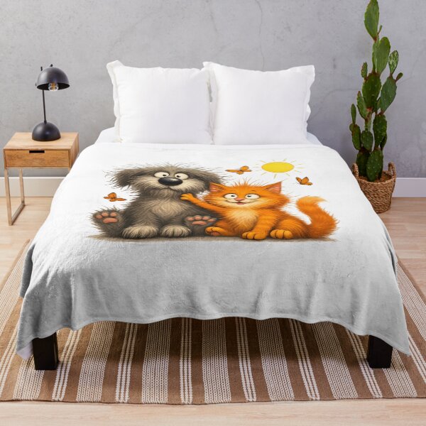 Item preview, Big Fluffy Cat and Small Scruffy Dog Under the Sun designed and sold by Les-Ink-Studio.