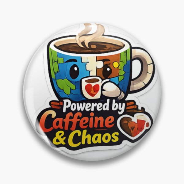 Item preview, Powered By Caffeine And Chaos Funny Coffee Sticker designed and sold by Jyotisima8929.