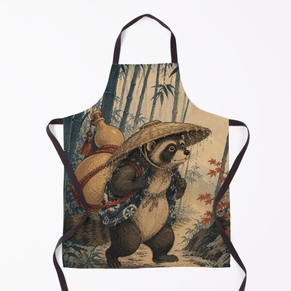 Item preview, Gourd Traveler - Vintage Japanese Tanuki Ukiyo-e Woodblock designed and sold by bapupa.