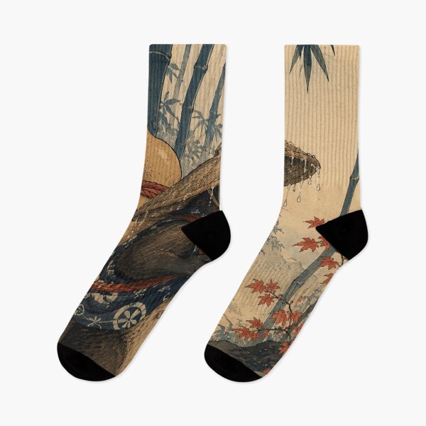Item preview, Gourd Traveler - Vintage Japanese Tanuki Ukiyo-e Woodblock designed and sold by bapupa.