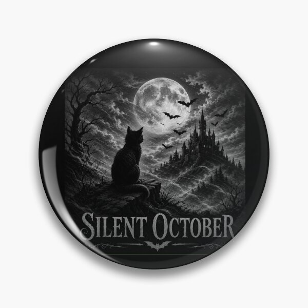 Item preview, Silent October Gothic Black Cat Moon Halloween Design designed and sold by MotylekAnia.