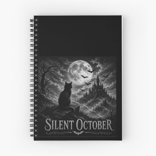 Item preview, Silent October Gothic Black Cat Moon Halloween Design designed and sold by MotylekAnia.