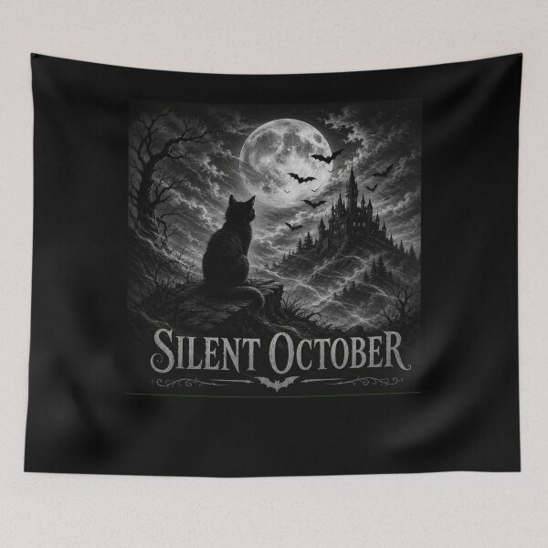 Item preview, Silent October Gothic Black Cat Moon Halloween Design designed and sold by MotylekAnia.